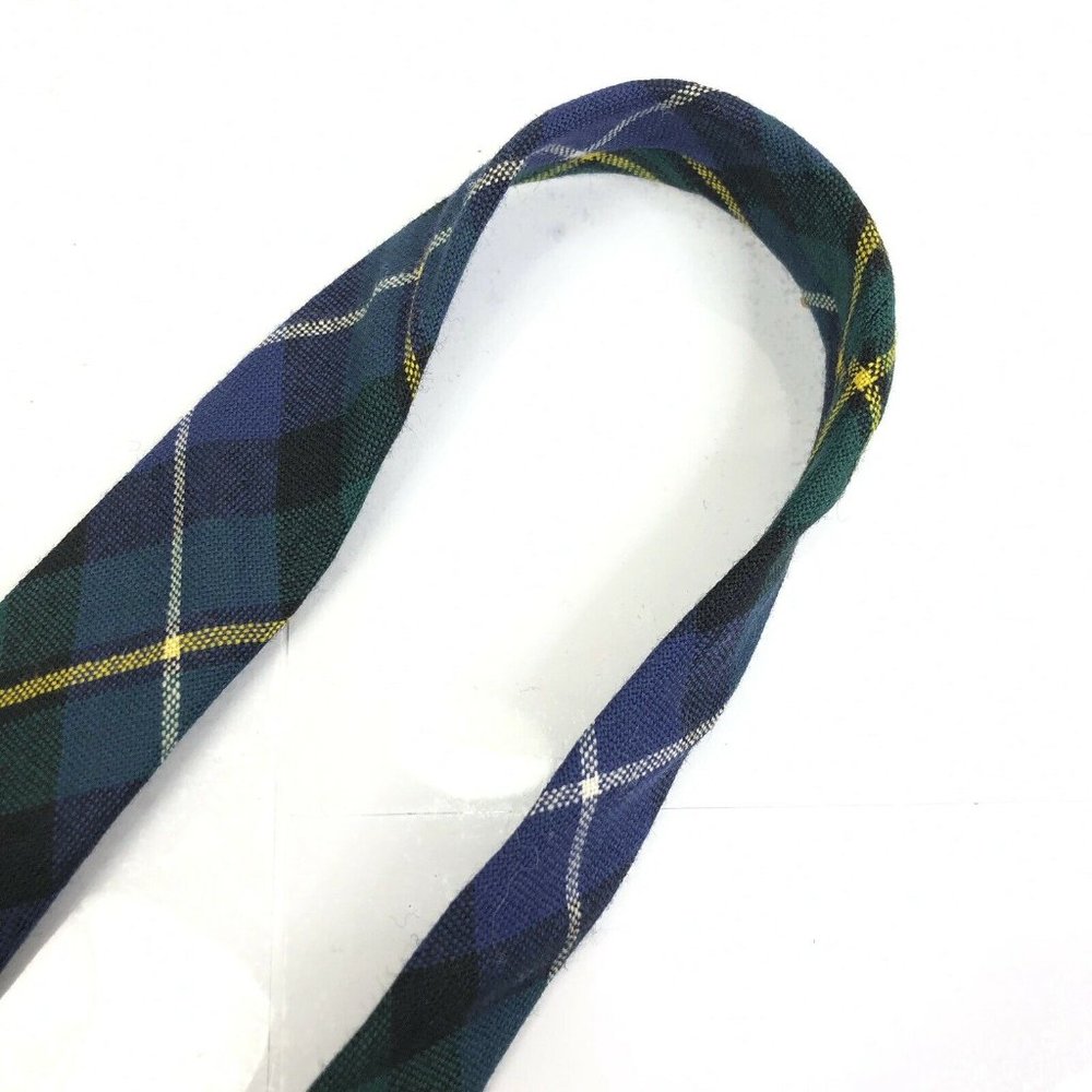 Ingles Buchan Tie Plaid Blue Green Yellow Wool View 4